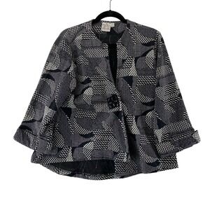 Parsley & Sage Black Print Jacket Size Medium